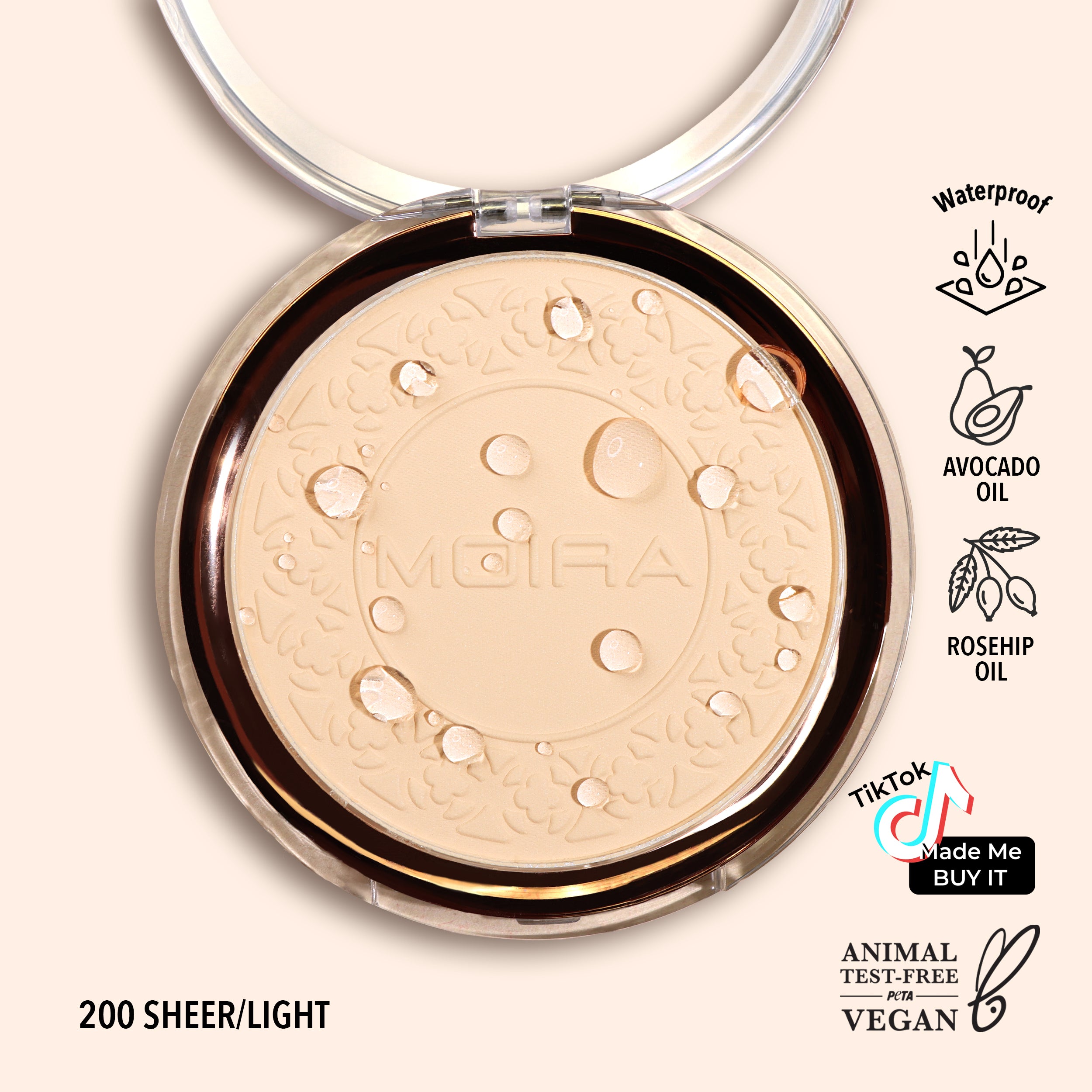 Moira Soft Focus Waterproof Setting Powder 200 Sheer Light