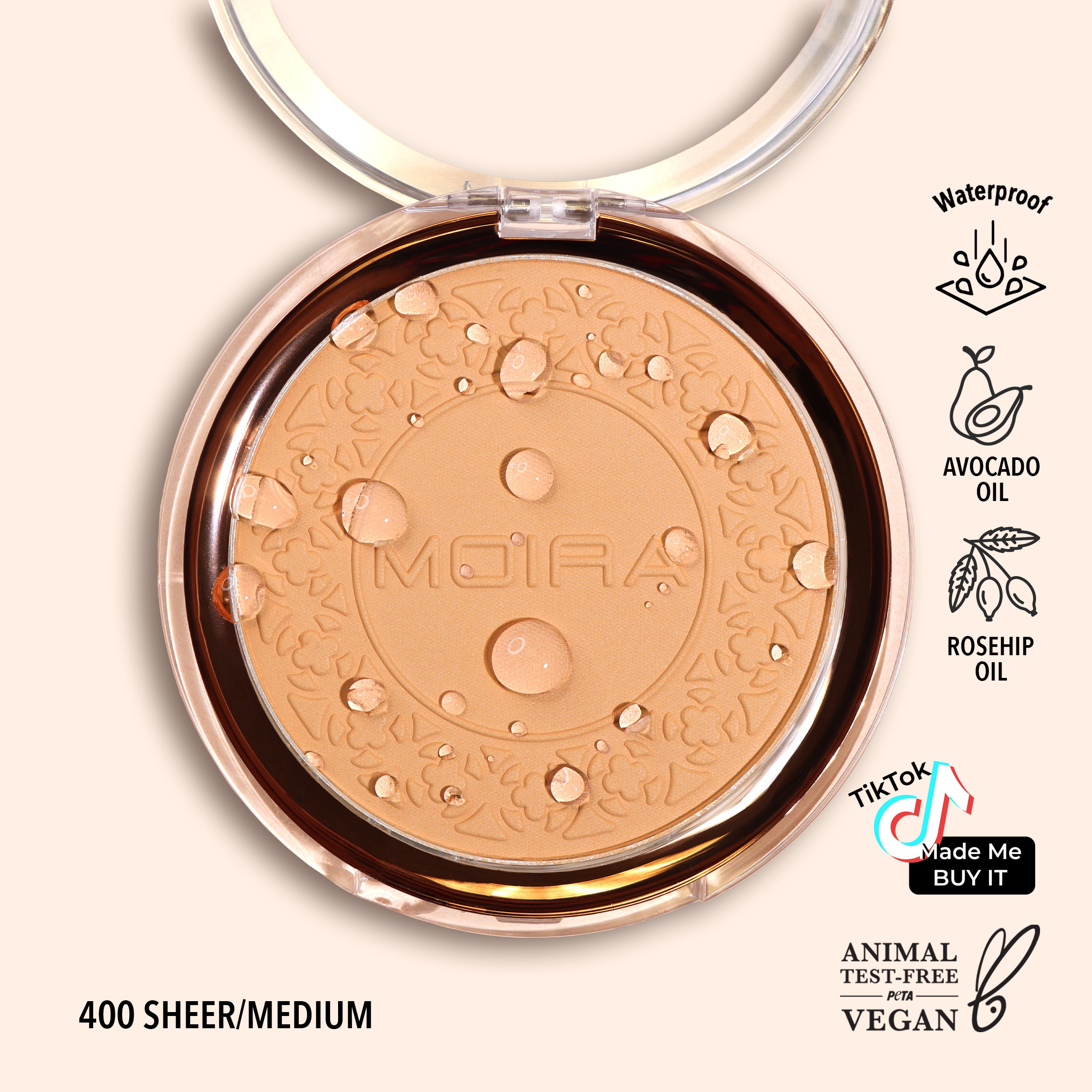 Moira Soft Focus Waterproof Setting Powder 400 Sheer Medium