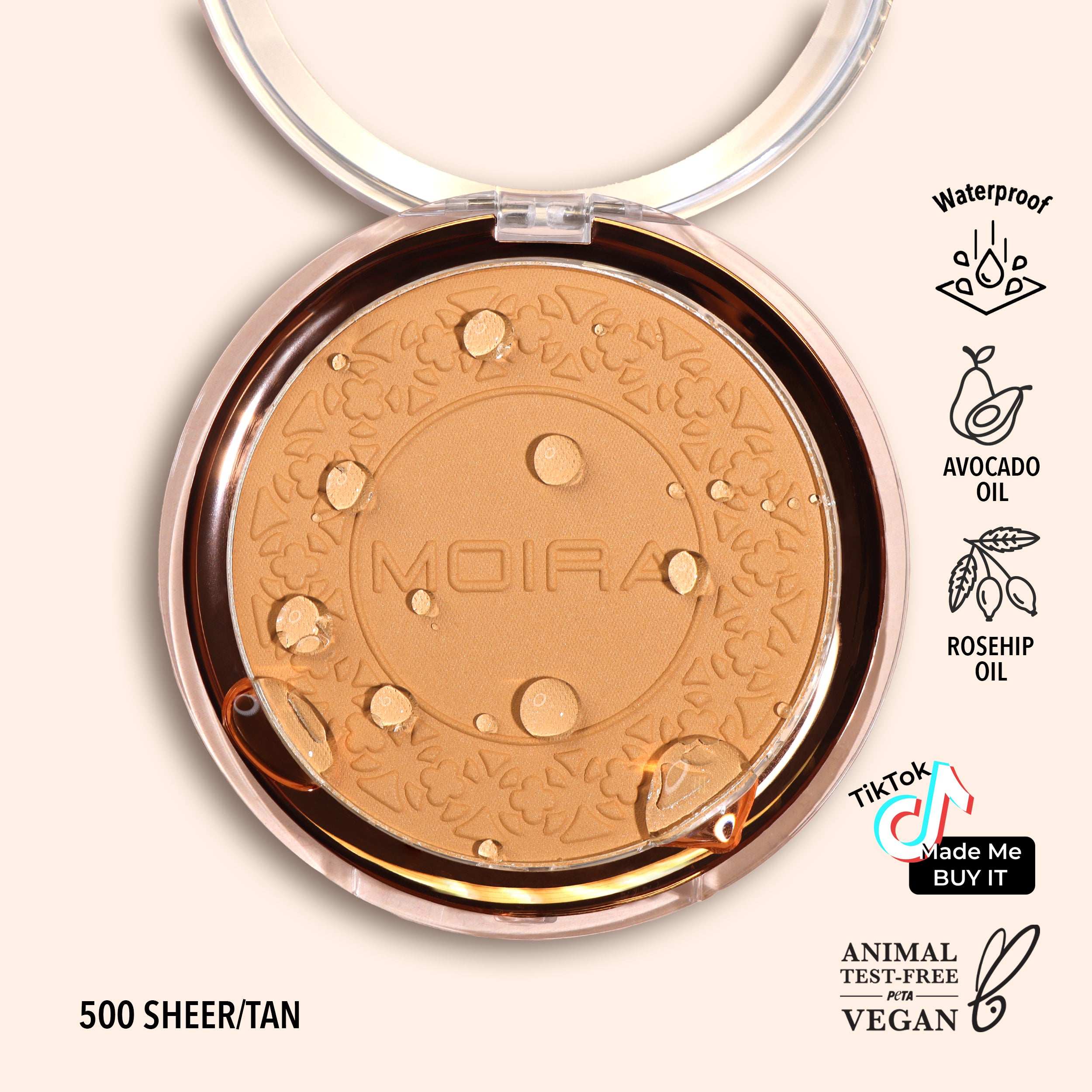 Moira Soft Focus Waterproof Setting Powder 500 Sheer Tan