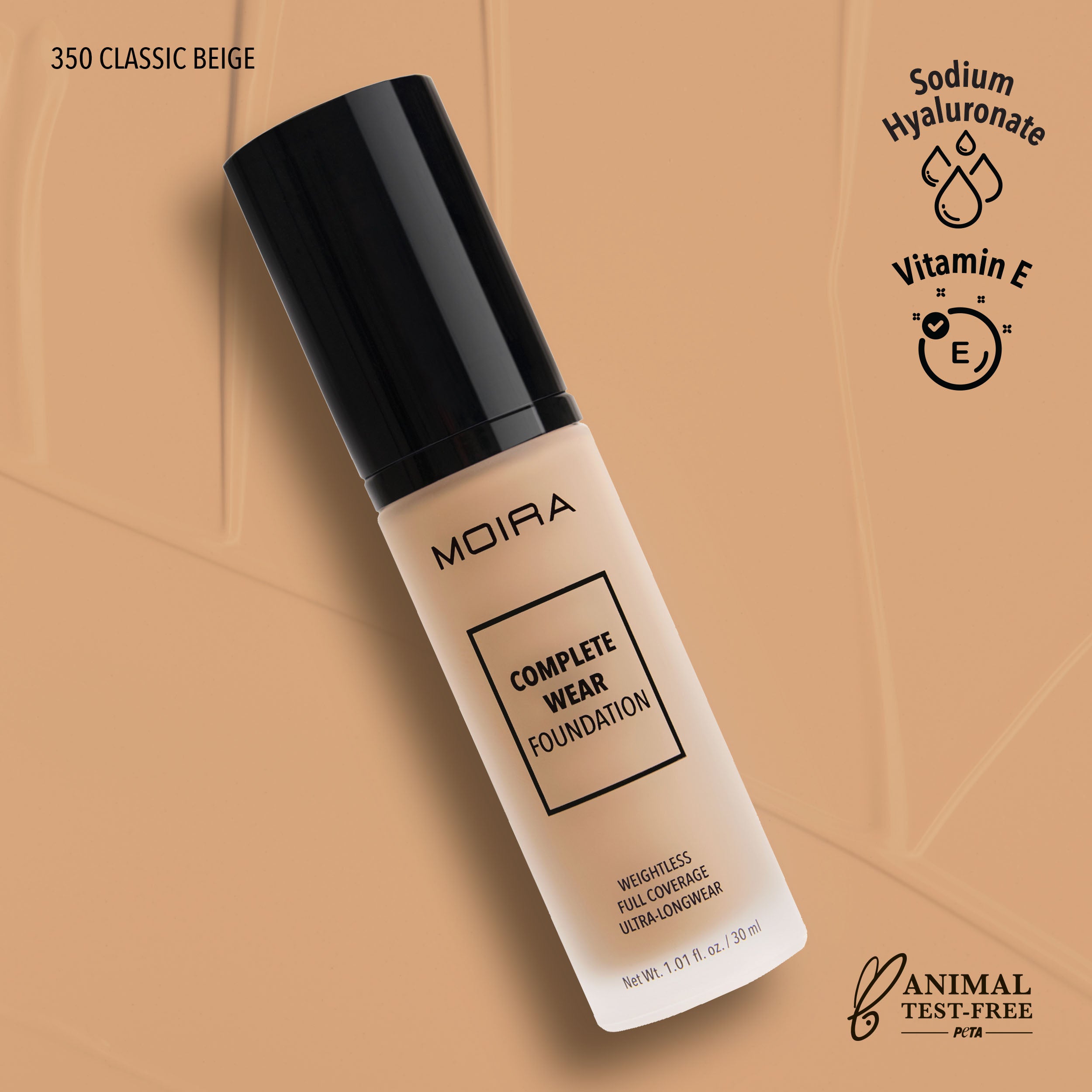 Moira Complete Wear Foundation 350 Classic Beige