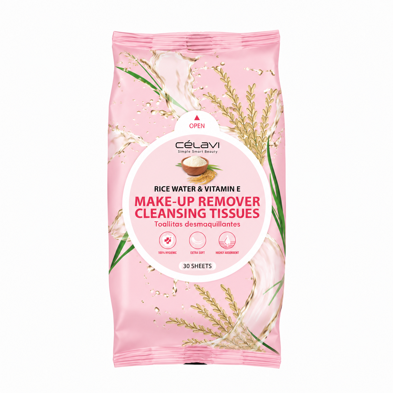 Celavi Rice Water & Vitamin E Cleansing Wipes
